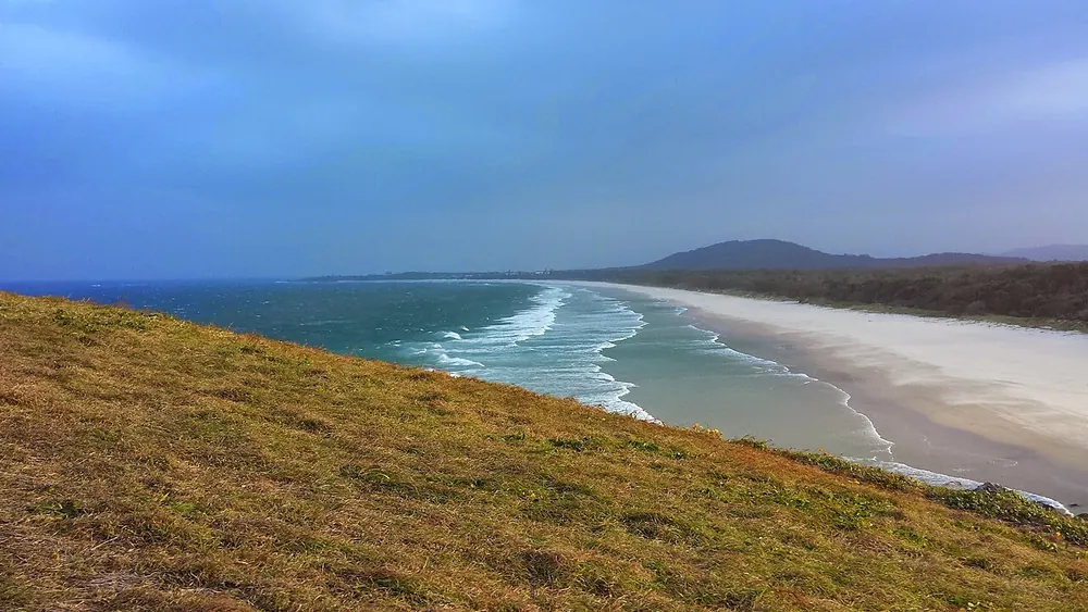 Cabarita Beach seen from the grass on Norries Head, looking south